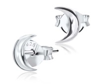 Crescent Moon Shaped Silver Ear Stud STS-4119